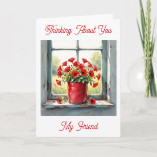 Denken Sie an Sie   Red Poppies Karte