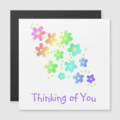 "Denken Sie an Sie" Regenbogen-Blume Magnetkarte (Vorne/Hinten)
