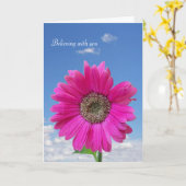 Denken Sie an Sie - rosa Bläschen am Himmel Karte (Gelbe Blume)