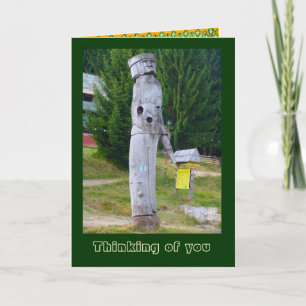 Denken Sie an Sie, Rumänien, Holzskulptur Karte