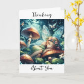 Denken Sie an Sie | Schlafen auf einem Pilz Karte (Gelbe Blume)