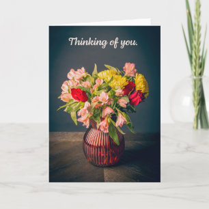 Denken Sie an Sie Schöne Vase der Blume Foto Feiertagskarte