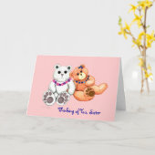 Denken Sie an Sie, Schwester Grußkarte Karte (Gelbe Blume)