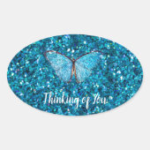 Denken Sie an Sie, Shiny Blue, Ovaler Aufkleber (Vorderseite)