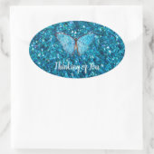 Denken Sie an Sie, Shiny Blue, Ovaler Aufkleber (Tasche)