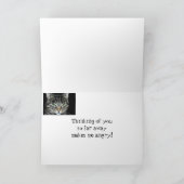 Denken Sie an Sie so weit weg Angry Cat Karte (Innenseite)