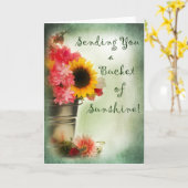 Denken Sie an Sie - Sonnenschein mit der leeren Ka Karte (Gelbe Blume)