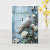 Denken Sie an Sie - Taube Anteilnahme Karte (Gelbe Blume)