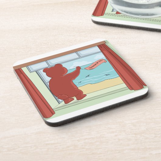 Denken Sie an Sie Teddy Bär Vermisst Sie Niedliche Getränkeuntersetzer (Linke Seite)