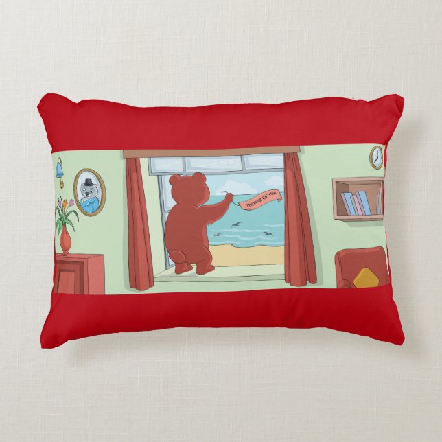 Denken Sie an Sie Teddy Bär Vermisst Sie Niedliche Zierkissen (Vorderseite)