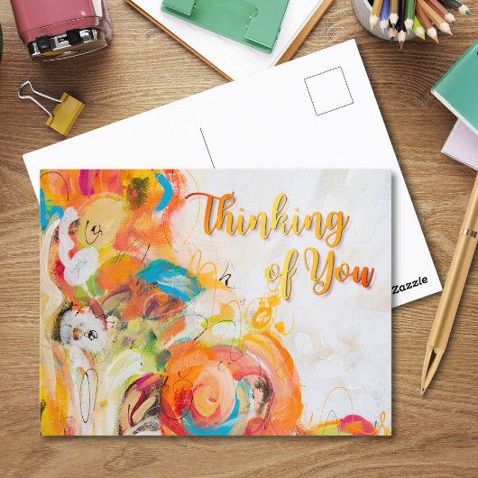 Denken Sie an Sie Vibrant Abstrakt Postkarte
