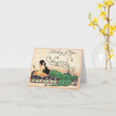 Denken Sie an Sie... Vintage Printwerbung Karte (Gelbe Blume)