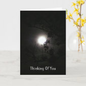 Denken Sie an Sie, Vollmond nachts Karte (Gelbe Blume)