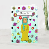 Denken Sie an Sie, Whimsical Friendship Karte (Vorderseite)