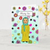 Denken Sie an Sie, Whimsical Friendship Karte (Gelbe Blume)