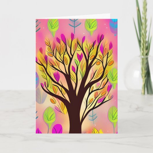 Denken Sie an Sie | Whimsischer Baum Karte (Vorderseite)