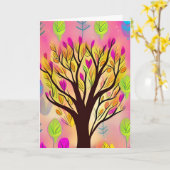 Denken Sie an Sie | Whimsischer Baum Karte (Gelbe Blume)