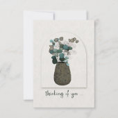 Denken Sie an Silver Dollar Eukalyptus in Vase (Vorderseite)