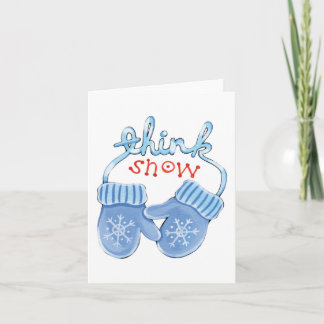 Denken Sie an Snow Mittens Feiertagskarte