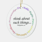 Denken Sie an solche Dinge.. Philippinen 4:8 Keramik Ornament (Links)