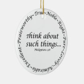 Denken Sie an solche Sachen… Philippians-4:8 Keramikornament (Rechts)