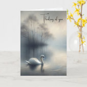 Denken Sie an Solitary Swan in Nebel Karte (Gelbe Blume)