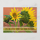 Denken Sie an Sonnenblumen Fotovorlage Postkarte (Vorderseite)