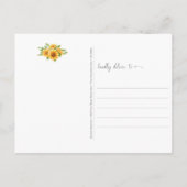 Denken Sie an Sonnenblumen im Wasser Postkarte (Rückseite)