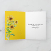 Denken Sie an Sonnenblumen und Wildblume Feld Karte (Innenseite)