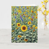 Denken Sie an Sonnenblumen und Wildblume Feld Karte (Gelbe Blume)