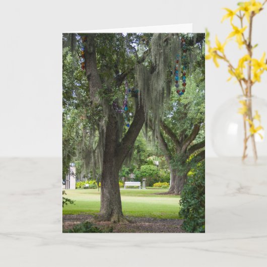 Denken Sie an spanisches Moos und Perlen Karte (Gelbe Blume)