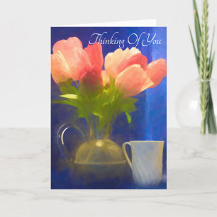 Denken Sie an Tea Time with Tulips Feiertagskarte