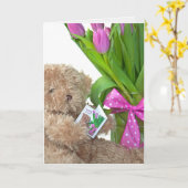 Denken Sie an Teddy Bear Karte (Gelbe Blume)