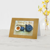 Denken Sie an Tee-Set noch Leben Foto nach Maß Karte (Gelbe Blume)