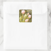 Denken Sie an Tulip-Aufkleber Quadratischer Aufkleber (Tasche)