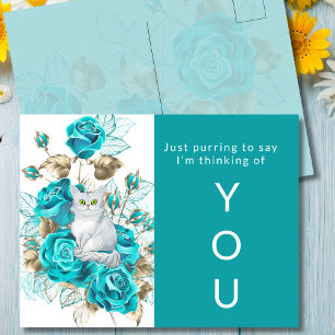 Denken Sie an türkisblaue Rose Postkarte