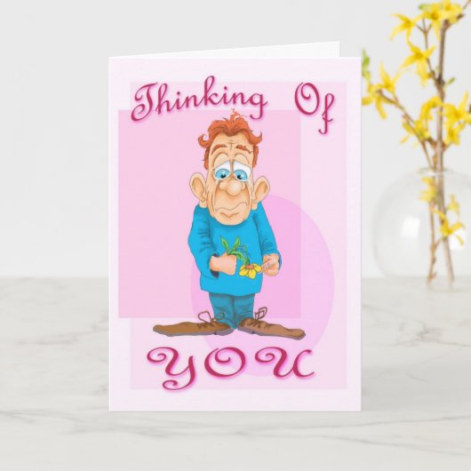 Denken Sie an Typ mit Blume Karte (Gelbe Blume)