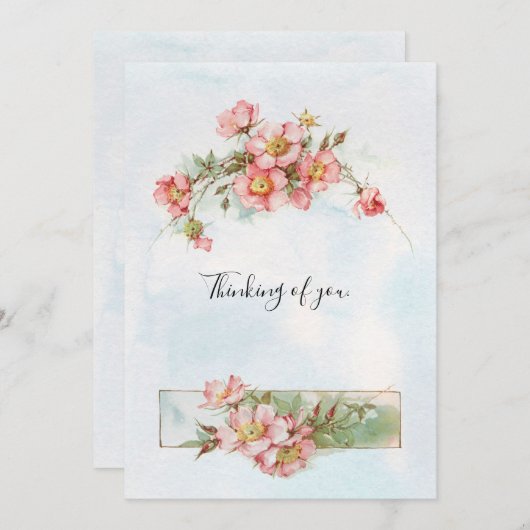 Denken Sie an Vintage Frühlingsblumen Mitteilungskarte (Vorne/Hinten)