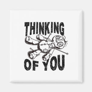 Denken Sie an Voodoo Doll Funny Halloween 2024 Magnet