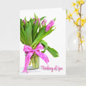 Denken Sie an You-Pink-Tulpen Karte (Gelbe Blume)