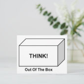 Denken Sie aus der Box Postkarte (Stehend Vorderseite)