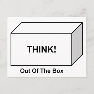 Denken Sie aus der Box Postkarte