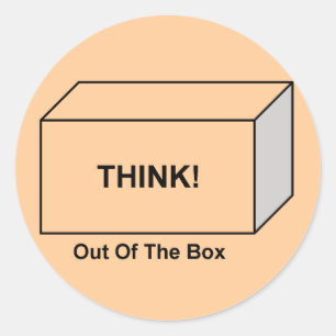 Denken Sie aus der Box Runder Aufkleber
