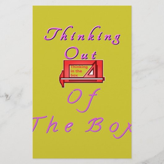 Denken Sie aus der Schachtel. Briefpapier (Vorderseite)