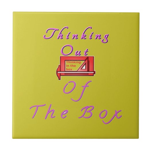 Denken Sie aus der Schachtel. Fliese (Vorderseite)