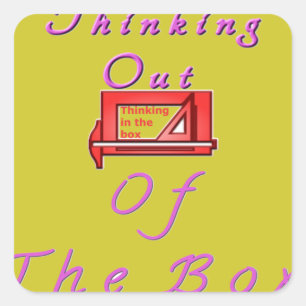 Denken Sie aus der Schachtel. Quadratischer Aufkleber