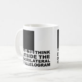 Denken Sie außerhalb der Box Funny Geek Nerd Tasse (Vorderseite Links)