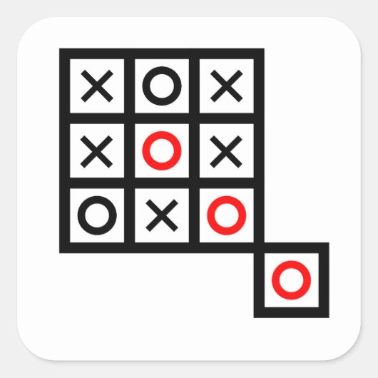 denken Sie außerhalb der Box Tac Toe extra clev cl Quadratischer Aufkleber (Vorderseite)