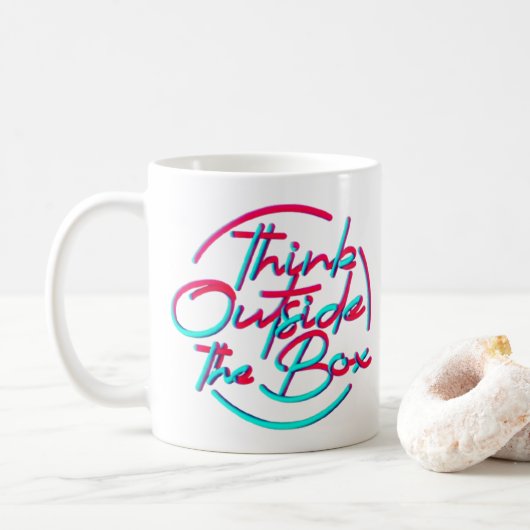 Denken Sie außerhalb der Box-Tasse - Fett 3D-Kalli Kaffeetasse (Mit Donut)