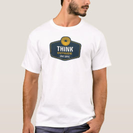 Denken Sie außerhalb des Box-Logos auf T-Shirt. T-Shirt
